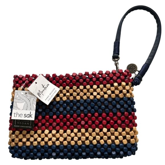 The Sak Hand Beaded Wristlet Clutch Bag Vegan Montana Collection - Picture 1 of 7